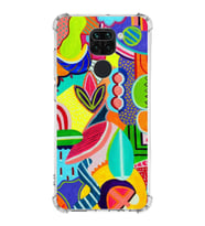 PrintiFy Xiaomi Redmi Note 9 Uyumlu Retro Color 6 Baskılı Şeffaf Köşe Korumalı Antişok Kılıf