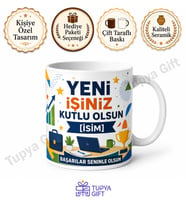 Yeni İş Tebrik Hediyesi İsme Özel Baskılı Motivasyon Kupa Bardak