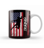 US American Flag Handball Player Handballer Ball Sports Team Kupa Bardak Porselen