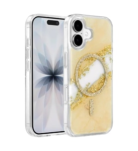 İphone 16 Lotus Simli Kapak - Gümüş