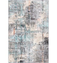 Eliana Home Baskılı, Yıkanabilir Kaymaz Taban Salon Halısı LNA1637-HT936 100x150 cm (Gri)