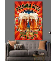 Premium Bira Kadehi Reklamı Dekoratif Kanvas - Mdf Ahşap Tablo