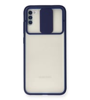 Newface Samsung Galaxy A11 Kılıf Palm Buzlu Kamera Sürgülü Silikon - Lacivert
