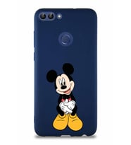 Huawei P Smart Soft Premier Kapak Mickey Mouse-A Tasarımlı Silikon Kılıf - Lacivert (Şeffaf)