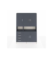 Arges Gardrop 7 Raflı 4 Çekmeceli 5 Kapaklı 132x30x195 Antrasit-Antrasit