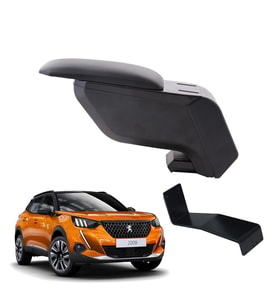 Peugeot 2008 2022 Delmesiz Çelik Ayaklı Siyah Kolçak Kol Dayama
