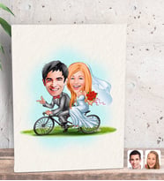 BK Gift Kişiye Özel Evleniyoruz Karikatürlü Dekoratif Mini Kanvas Tablo 15x20cm-3
