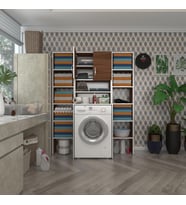 Kenzlife çamaşır makinesi dolabı hayzummaksduble cvz 180*126*55 banyo kiler çift kapaklı arkalıklı (Karışık)