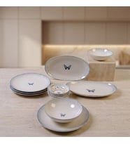 GÜRAL PORSELEN Flora Blue 12 Parça 4 Kişilik Kahvaltı Takımı 48833