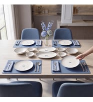GÜRAL PORSELEN Flora Blue 12 Parça 4 Kişilik Kahvaltı Takımı 48833