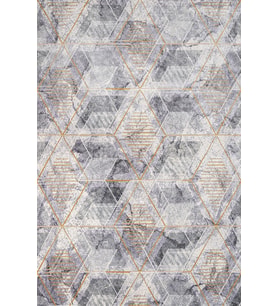 Gri Halı Geometrik Stil Dijital Baskı Kaymaz Tabanlı Şık Salon Halısı Koridor Modern