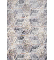 Gri Halı Geometrik Stil Dijital Baskı Kaymaz Tabanlı Şık Salon Halısı Koridor Modern