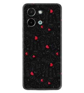 Vivo Y28 Kılıf Boutique Baskılı Resimli Siyah Kalp ve Ok Pcode -064
