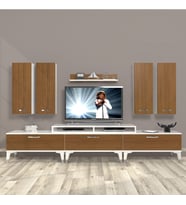 Decoraktiv Ekoflex 8D Slm Silver Tv Ünitesi Tv Sehpası - Beyaz Ceviz (Beyaz - Ceviz)