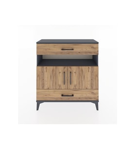 Arges Şifonyer 3 Raflı 2 Çekmeceli 2 Kapaklı 88x30x96 Antrasit-Çam