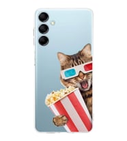 PrintiFy Samsung Galaxy M14 ile Uyumlu Kedi 1 Kamera Korumalı Şeffaf Kılıf