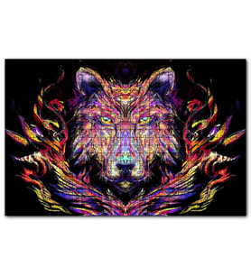 Cakapuzzle Dijital Çizim Kurt Görseli  Puzzle Yapboz MDF (Ahşap) (120 Parça)