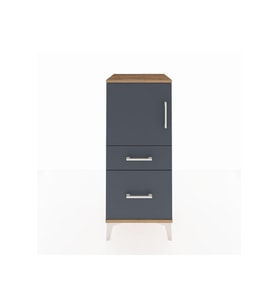 Hyperion Komodin 2 Raflı 2 Çekmeceli Tek Kapaklı 44x44x106 Çam-Antrasit