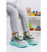 Marcokids Gri-Lacivert Dar Kalıp Erkek Çocuk Spor Ayakkabı 26Y517 P