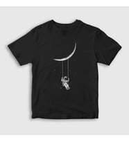 Presmono Unisex Çocuk Siyah Swing Astronaut Space Astronot Uzay T-Shirt 284089tt