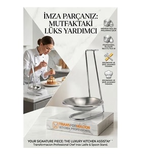 Inox Kepçe Standı - Kaşık Kepçe Standı- Profesyonel Şef Tasarımı 722042