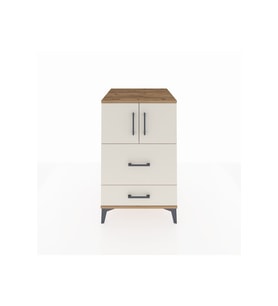 Kronos Komodin Tek Raflı 2 Çekmeceli 2 Kapaklı 60x59x96 Çam-Aytaşı