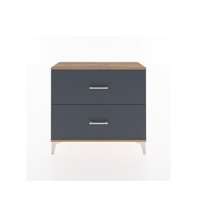 Arges Şifonyer 2 Çekmeceli 88x30x80 Çam-Antrasit