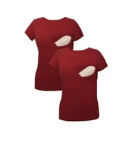 LuvmaBelly MYRA2502_2502 Emzirme tshirt seti (Kırmızı)