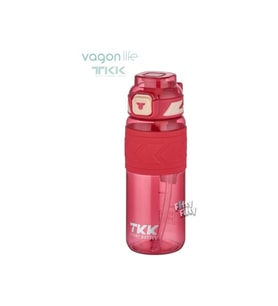 Vagonlife Tkk Pipetli Tritan Matara T-1019 600 Ml Pembe