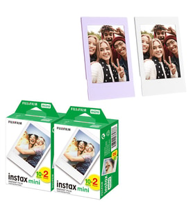 Instax mini 40'lı Film Lila ve Beyaz 2 Fotoğraf Çerçevesi