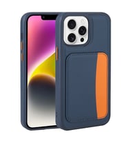 Apple iPhone 16 Pro Uyumlu Kılıf Kartlıklı Zore X-Kart Silikon Kapak (Lacivert)