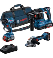 Professional GSR 18V-45 Akülü Vidalama & GWS 18V-8 Akülü Taşlama & GBH 185 Akülü Kırıcı Delici & 3x GBA 18V 4.0 Ah Akü & GAL 18V-40 Şarj Cihazı & M-BAG, Karton Kutuda