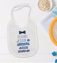 BK Kids Sünnet Tasarımlı Beyaz Bebek Mama Önlüğü-5