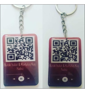 kişiye özel kaplamalı QR kodlu anahtarlık