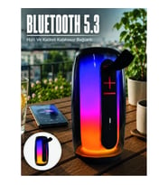 Mey İthalat® Kablosuz Bluetooth Hoparlör RGB Ambiyans Işıklı USB ve TF Kart Destekli