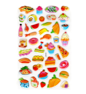 Sticker Kabartmalı Stiker Defter, Planlayıcı Etiket (lxk-007) - 22X14 cm - Pasta Suşi Yemek