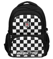 Beşiktaş Dört Bölmeli Erkek Çocuk Dama Baskılı Siyah - Beyaz Okul Sırt Çantası - 26349