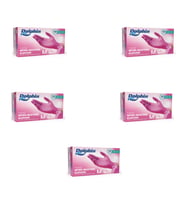 Dolphin Tek Kullanımlık Pembe Nitril Eldiven - Muayne Eldiveni Medium Orta Boy - 100'lü 5 Paket