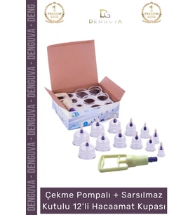 #HacamatSeti Vakumlu Masaj Pratik Kan Dolaşımı Hızlandırıcı 12'li Hacamat Kupa Seti