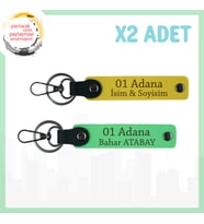 Sarı-F Yeşil, Adınıza Özel 01 Adana Hediye Seçeneği Şehir Sevgisiyle Tasarlanmış 2'li Anahtarlık Set