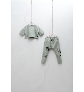 Moinoi Kısa Sweat Bebek Alt Üst Takım 50031 (Mint Yeşili)