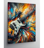 Kanvas Tablo Alevli Gitar