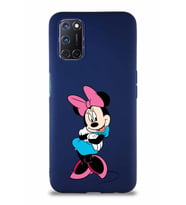 Oppo A72 Soft Premier Kapak Minnie Mouse-D Tasarımlı Silikon Kılıf - Lacivert (Şeffaf)