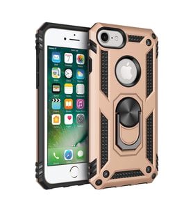 iPhone 7 Kılıf Sofya Yüzüklü Silikon Kapak - Gold