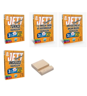 LGS 8.Sınıf JETT Türkçe İnkılap Din Kültürü İngilizce Fasikülleri Seti