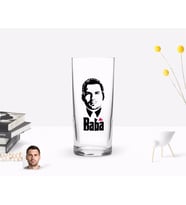 BK Gift Kişiye Özel Renkli Baskılı Godfather Baba Tasarımlı Rakı Bardağı-13 (Beyaz)