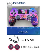 Playstation 4 DualShock Yeni Nesil V2 Yenilenmiş Gamepad + 1.5 MT Şarj Kablo + 1 Çift Analog Başlığı Hediye