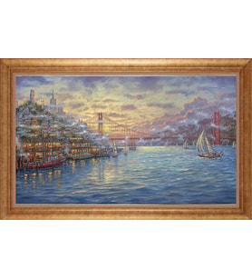 Çerçeveli Paspartulu Manzara Tablo ah1832 (Gold)