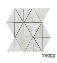 Tuqco Doğal Taş Triangle Myra Fırçalı Mermer Mozaik Duvar Kaplama Paneli