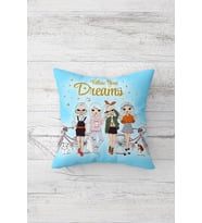 Follow Your Dreams Çift Tarafı Baskılı Gizli Fermuarlı Yastık Kılıfı Kırlent Koltuk Yastık Kılıfı (Turkuaz)